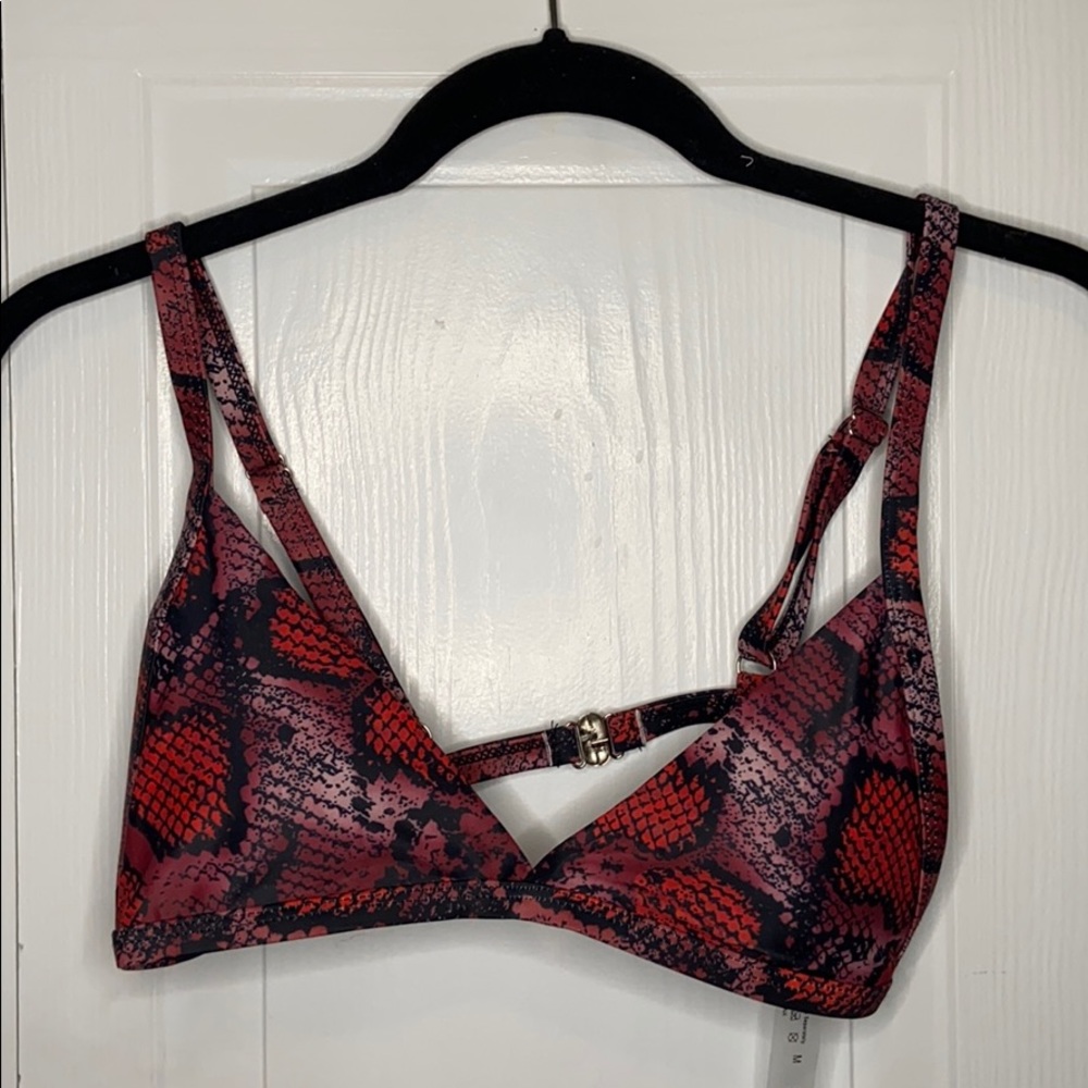 SHEIN Red snakeskin triangle bikini